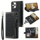 thumbnail image 1 of Premium Leather Flip Phone Case with Zipper Wallet for iPhone 14, 13, 12, 11 Pro Max, X, XS, XR, 8, 7, Plus SE 2020, 2022, 1 of 3