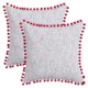 thumbnail image 1 of REGALWOVEN Paquete de 2 fundas de cojín de chenilla, fundas de almohada decorativas boho con pompones para sofá de sala de estar estilo casa de campo púrpura 18" x 18", 1 of 6