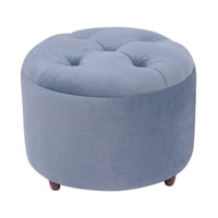 Máxima Design - Pouf Sin Baúl Zoe Azul Petroleo Felpa Grabada 60X50X50 Cm