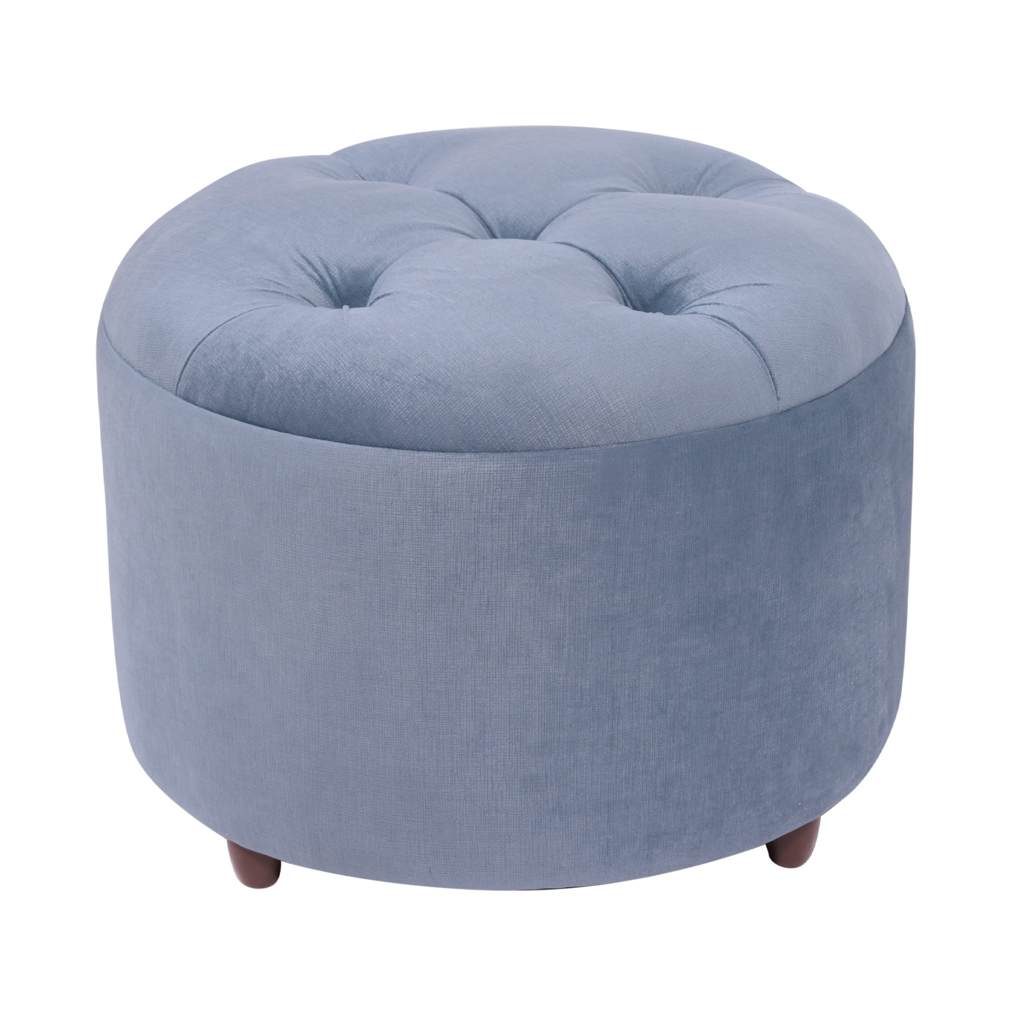 Máxima Design - Pouf Sin Baúl Zoe Azul Petroleo Felpa Grabada 60x50x50 Cm