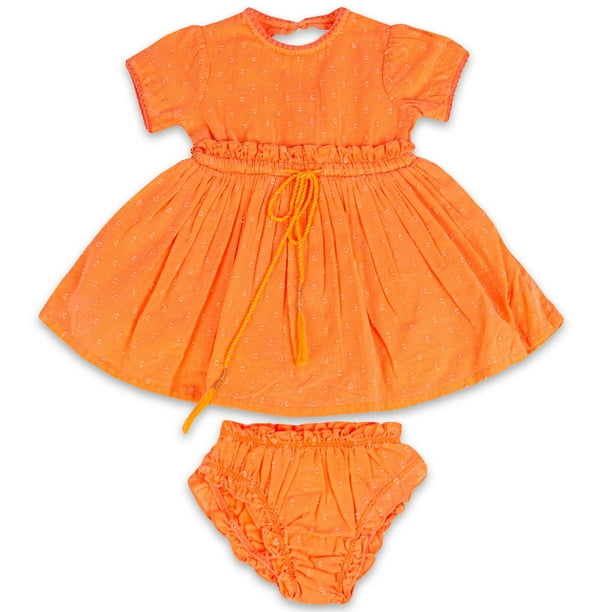 Vestido Bebe Niña Naranjo Pillin