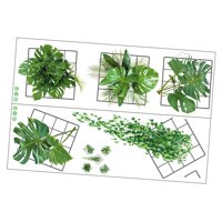 Bothyi - 2X 3D Plantas Vívidas Rejilla Calcomanías De Pared Pvc Para Decoración De Pared Sala De Estar Estilo A