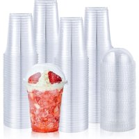 De Gaune - Vasos Plásticos Pet Con Tapa Tipo Domo 12Oz (50 Unidades)