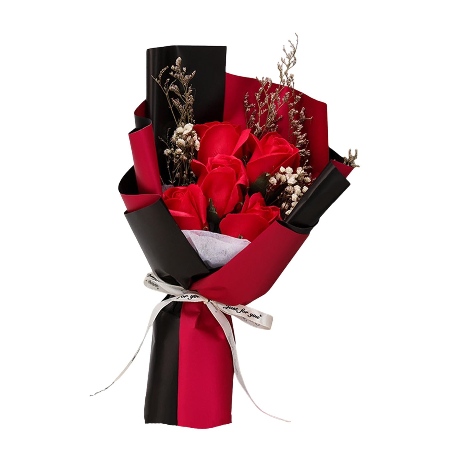 Bothyi - Ramo De Flores De Jabón Artificial, Regalo Realista Del Día De San Valentín Para El Día De La Madre, Rosa Roja