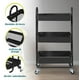 thumbnail image 3 of Carrito Organizador Multiuso 3 Niveles De Acero Ruedas Negro, 3 of 7