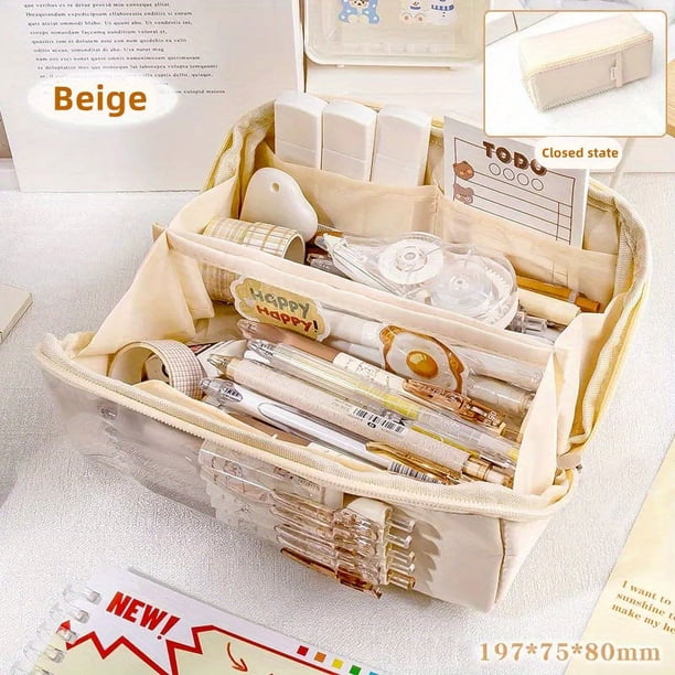 Stationery Bag, Pencil Case, Large Capacity Pencil Case, Handheld Pencil Case, Stationery Box, Cosmetics, Portable Gifts, Suitable For Office, School, Youth, Girls, Boys, Men, Women, Adults