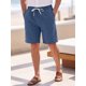 thumbnail image 2 of INSPIRE CHIC Pantalones Cortos de Verano a Rayas Transpirables con Cintura Elástica y Cordón para Hombre S Azul Marino, 2 of 3