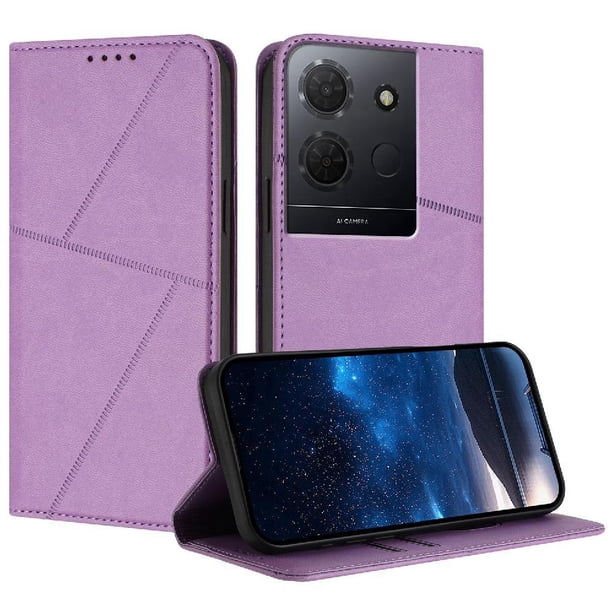 Funda Cartera Magnética para TCL 503 Protección Antichoque con Ranuras Morado