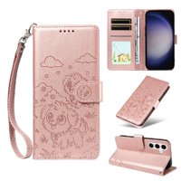 Funda Billetera Foxdock Compatible Con Samsung Galaxy S25 Plus, Diseño Perrito Tierno, Ranuras Para Tarjetas Y Soporte Plegable