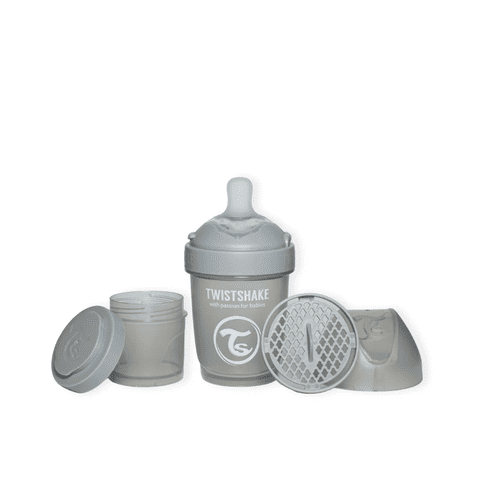 Mamadera Twistshake Double Pro 180Ml - Gris Pastel