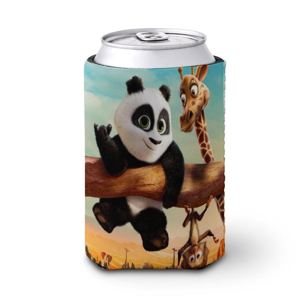 Oso Panda en África Funda enfriadora de latas, aislante de bebidas para mantener frías o calientes, funda térmica plegable para latas, portabebidas reutilizable