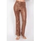 thumbnail image 1 of Saronite Pantalones de Tiro Medio, Entallados y Acampanados con Lentejuelas, con Cintura Elástica Metalizada, Largos, Color Moca (para Mujer), 1 of 5