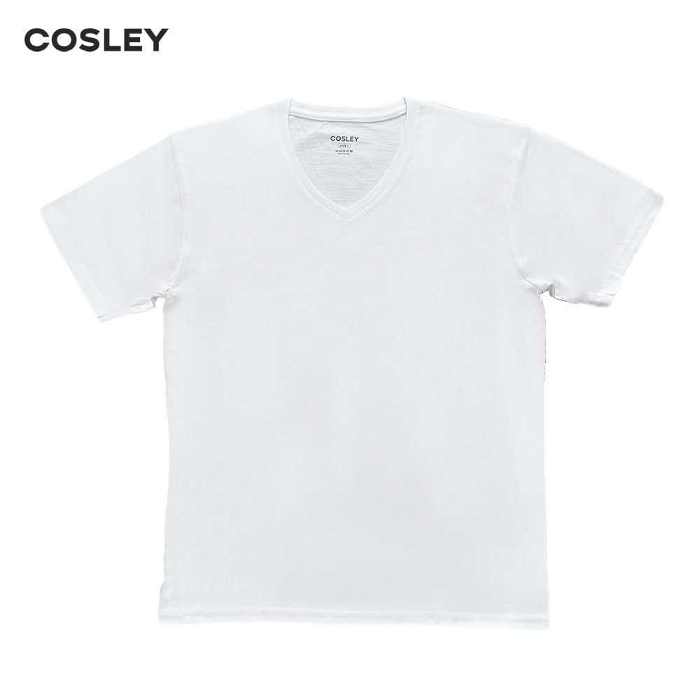 Poleras 100% Algodón Blancas Cuello V Pack 3 Cosley