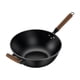 thumbnail image 4 of Wok De Hierro Sin Revestimiento, Utensilios De Cocina Para Cocinas De Gas, Inducción Eléctrica, Mango De Madera, Diámetro 30 Cm, 4 of 5