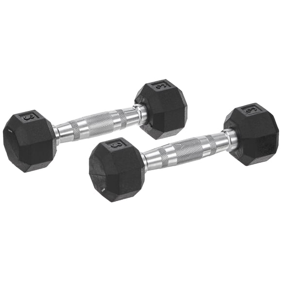 Mancuernas SPRI Hexagonales de Goma 1.4-1.8 kg Juego de 2 Pesas de Mano