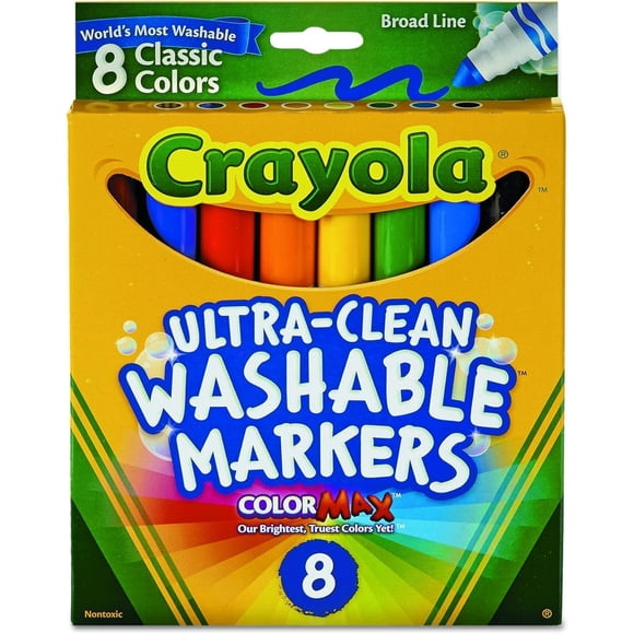 Rotuladores Crayola lavables de 8 quilates, líneas anchas, varios colores