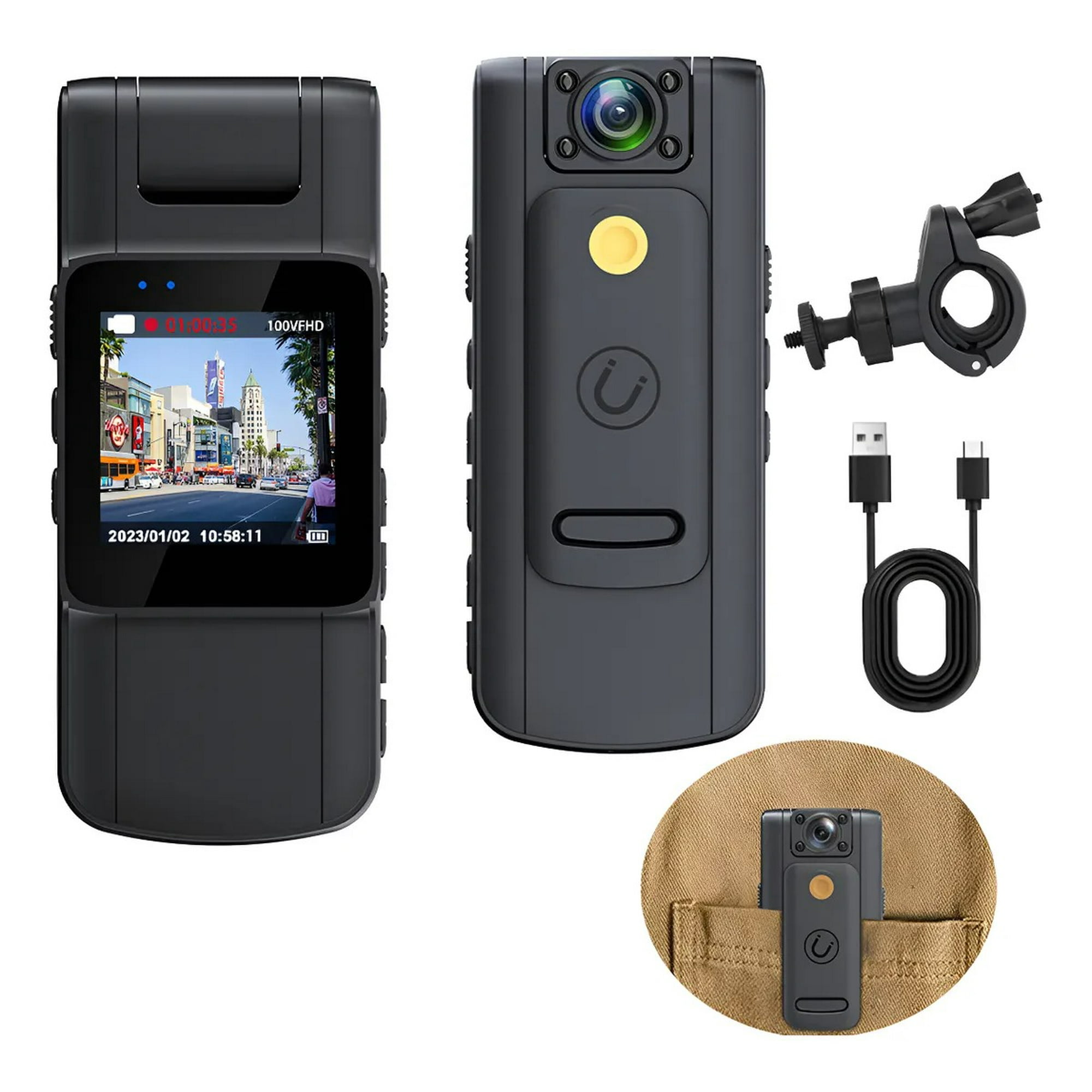 Center Web - 1080p Cámara De Cuerpo Portátil Hd Pantall Grabadoras Video