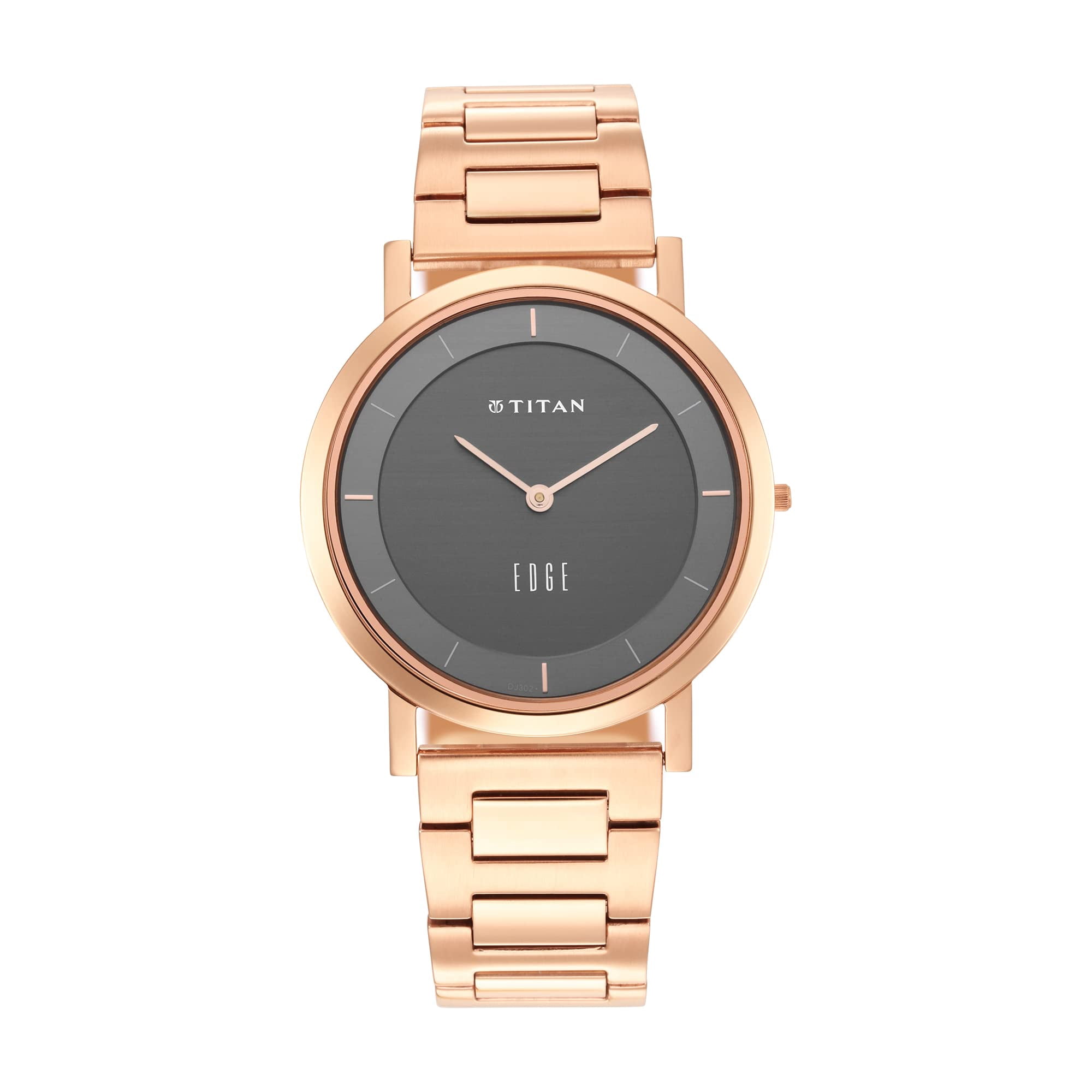 Reloj Edge 1595wm01 Con Esfera Antracita Y Correa En Oro Rosa