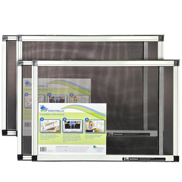 Fenestrelle Mosquitera Expandible para Ventana 38x54 cm, resistente a las llamas, paquete de 2