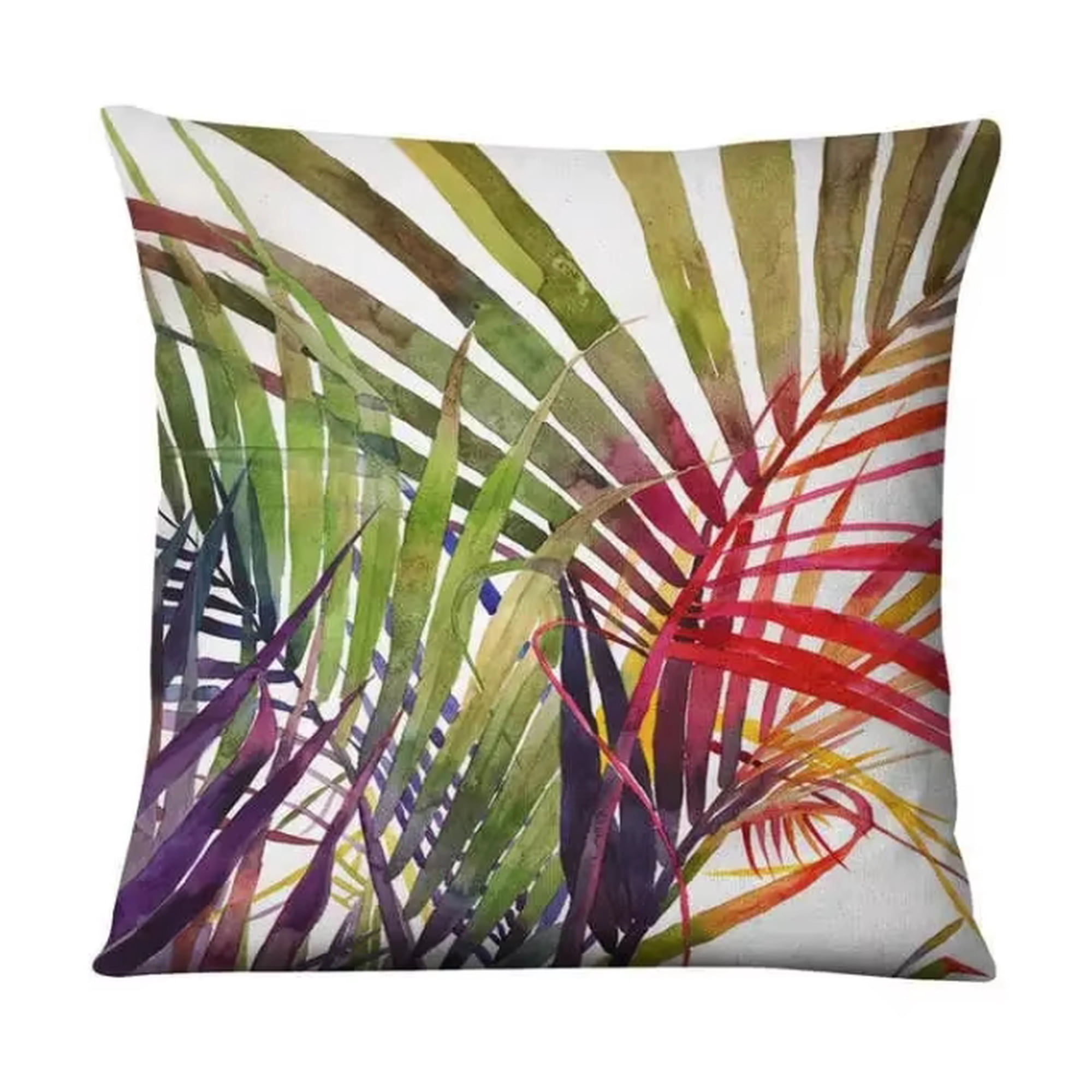 Hogarly - Funda De Cojín 45x45 Cm Hojas Tropicales Multicolor