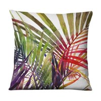 Hogarly - Funda De Cojín 45X45 Cm Hojas Tropicales Multicolor