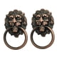 thumbnail image 5 of 2x León Cabeza Dise?o Puerta Gabinete Cajón Armario Armario Plomo Anillo Cobre, 5 of 5