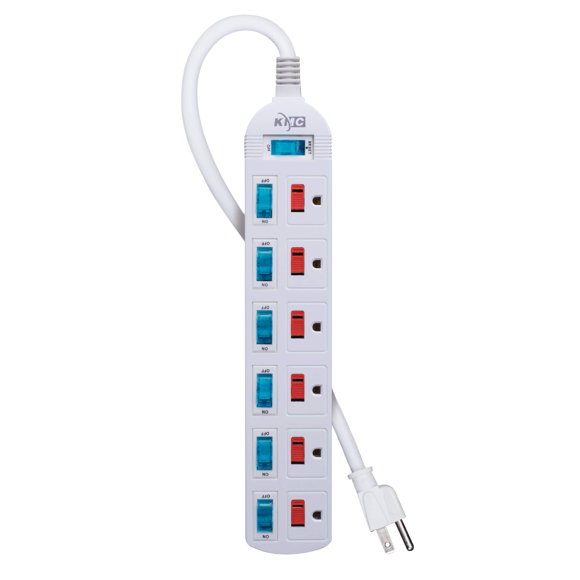 Regleta KMC de 6 tomas, cable de 1,2 m, 125 V, certificada ETL