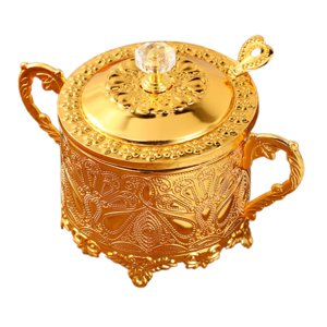 Magideal - Contenedor De Tarros De Dulces, Pequeño Soporte Para Dulces, Adorno Creativo, Tarro De Miel, Azucarero Para Regalo Festivo De Inauguración De La Casa, Oro