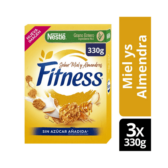 Pack x3 cereal Fitness® miel y almendras 330g