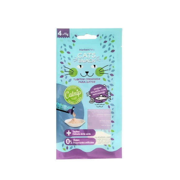 Snack Gato Cremoso Sabor Salmón con Matababi Bolsa, g
