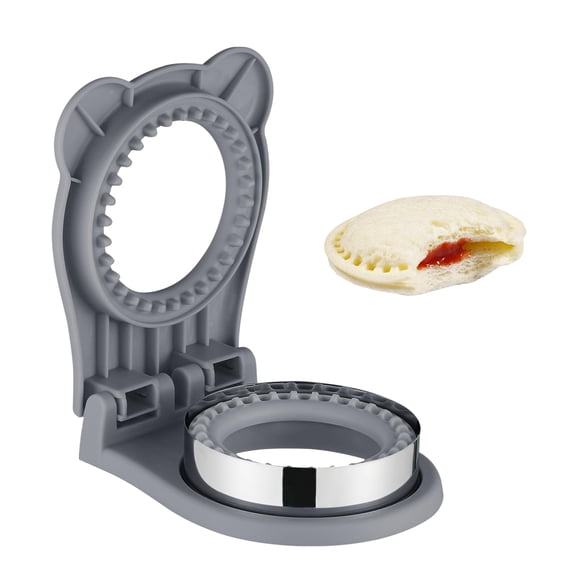 Cortador y sellador de sándwiches FISHCLOUD, 9,4 cm, forma circular, gris
