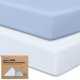 thumbnail image 1 of Juego de sábanas ajustables KeaBabies 2 unidades impermeables de algodón orgánico 132 × 71 cm, 1 of 9