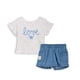 thumbnail image 1 of Conjunto Bebé Niña Manga Corta Broches Floral Denim Pillin, 1 of 3