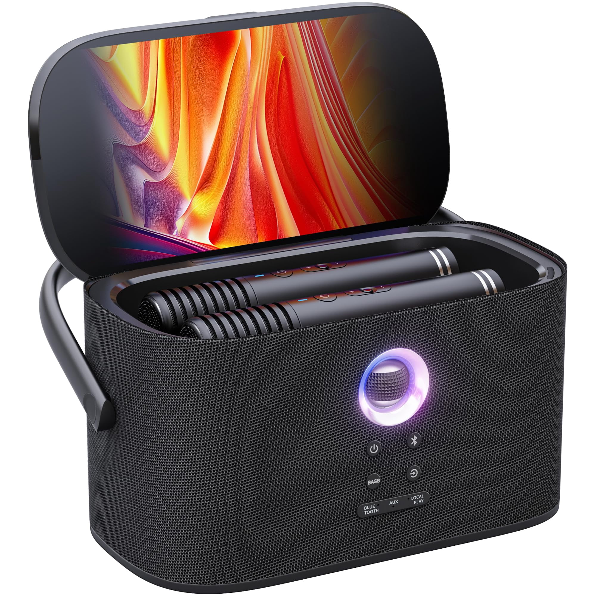 Máquina De Karaoke Ikarao Shell S2 Con 2 Micrófonos Inalámbricos De 140 W