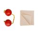 thumbnail image 3 of Bola De La Yema Del Dedo Bola Del Tambor Instrumento Kashaka Sonajero Rojo Tela Beige, 3 of 5