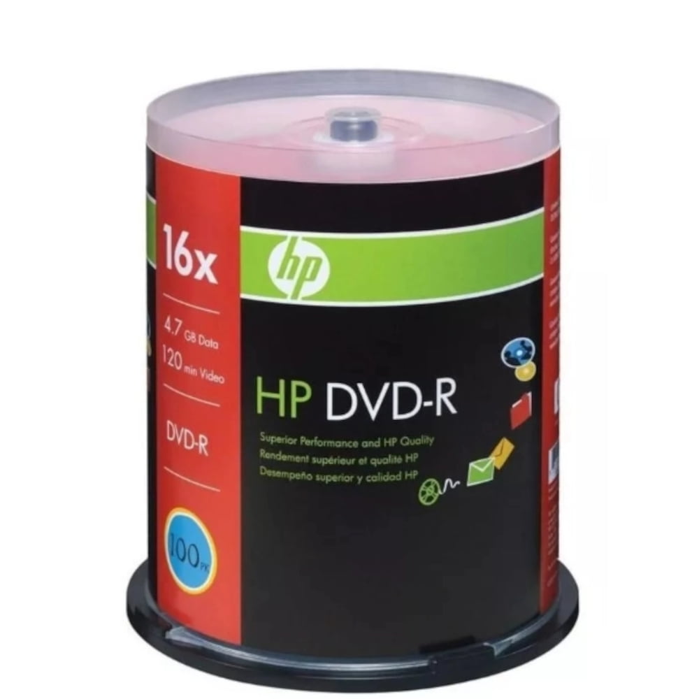 Dvd-r Grabable Hp 16x 4.7gb 100 Unidades