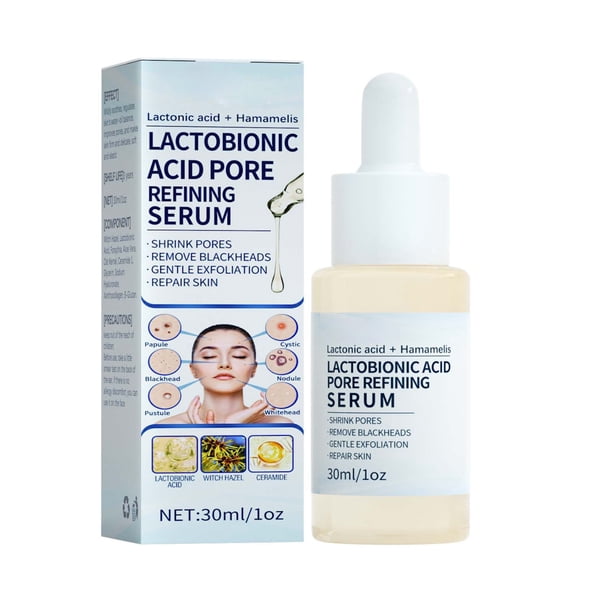 Facial Essence Liquid Lactobionic Acid Shrink Pores Serum Moisturizing Purify Pore Treatment Beauty Skin Care Whitening Cream