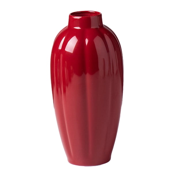 Florero Rojo De Cerámica, Florero Rojo Pequeño Rústico Moderno Para Decoración Del Hogar, Dormitorio, Cocina