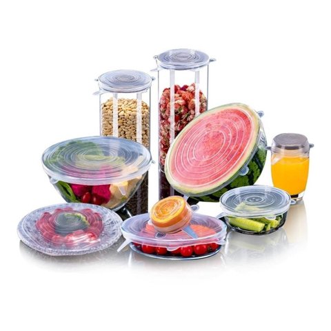 Genérico - 5 * Set 6 Tapas Silicona Extensible Anti Escurrimientos