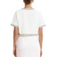thumbnail image 3 of INSPIRE CHIC Bolero Corto para Mujer con Ribete de Lentejuelas, Mangas Cortas, Frente Abierto, Talla L, Blanco, 3 of 5