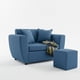 thumbnail image 2 of Sofa Kansas 2C+1 Pouf Tela Tela Azul, 2 of 3