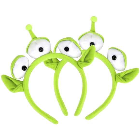 Diadema CCINEE Alien de Peluche - Pack de 2, Verde con Tres Ojos