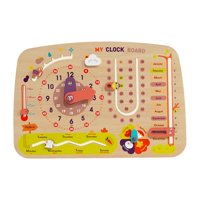 Magideal - Calendario De Reloj Para Niños, Juguete Educativo Temprano De Madera, Juguete De Viaje Para Niños, Niñas, Niños Pequeños, Regalos De Vacaciones Para