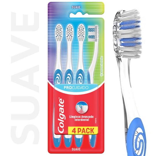 Cepillo De Dientes Suave Pro Cuidado 4 Un Colgate