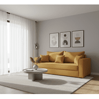 Construcsofá - Sofa Aurelia 3 Cuerpos Tela Oro