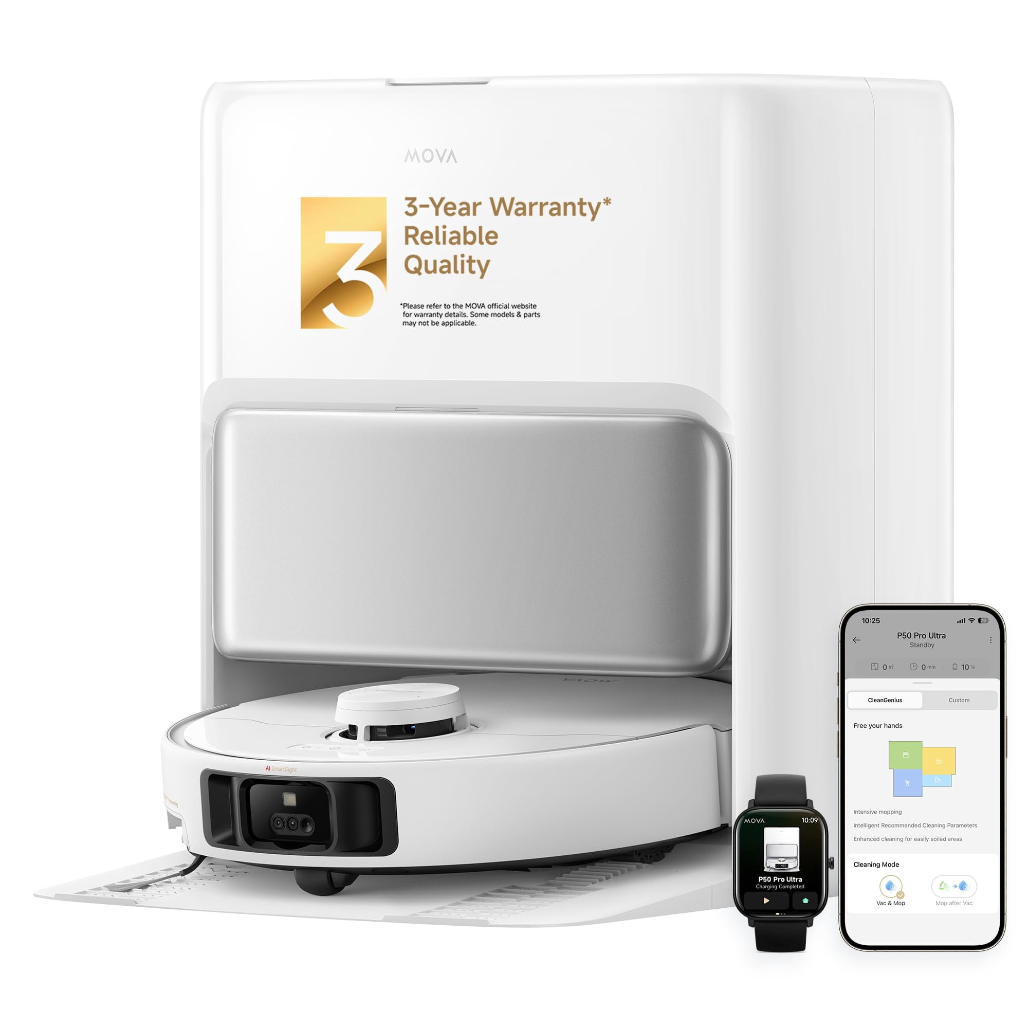Robot Aspirador Mova P50 Pro Ultra Con Fregonera De 19.000 Pa