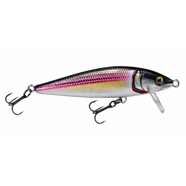 Senuelo Poseidon Minnow 10 g Silver Pink Shad Pesca Deportiva 2 Anzuelos Triples