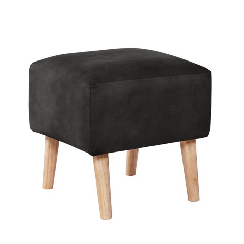 Latam Home - Pouf Burdeos Cuero Kentucky Negro