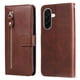 thumbnail image 3 of Funda tipo cartera para Samsung Galaxy A37 con bolsillo con cremallera y ranuras para tarjetas – Función de soporte Marrón, 3 of 5