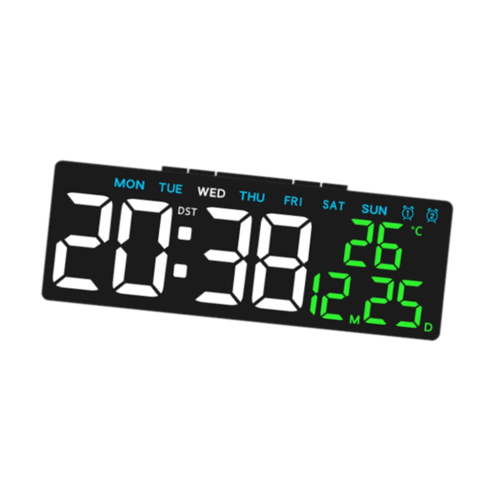Bothyi - Reloj Despertador Digital Decoración Del Hogar Reloj Digital Led Para Sobremesa Estante De Baño Carcasa Negra Hora Blanca